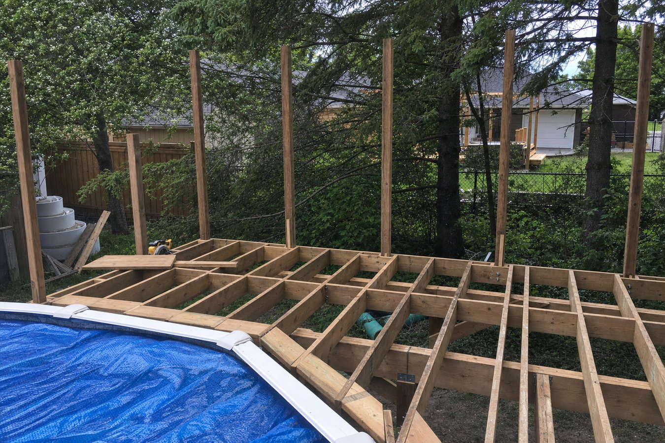 Pool deck construction