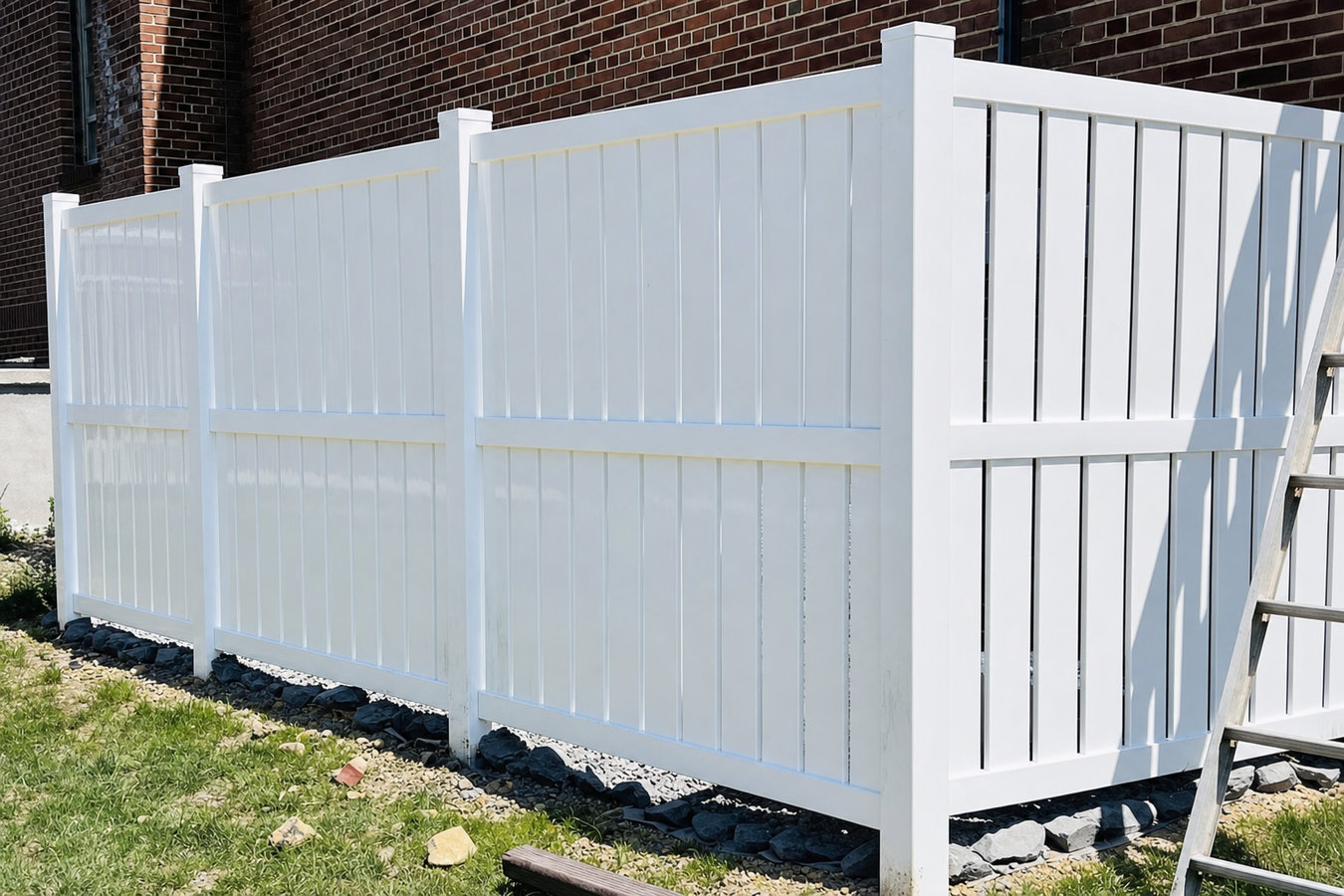Vinyl fence installation